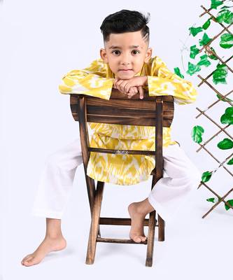Yellow sun ikat kurta set 5