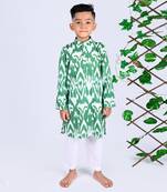 Green peas ikat kurta set