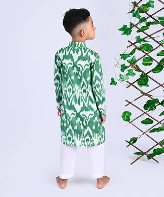 Green peas ikat kurta set 2