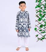 Grey orb ikat kurta set