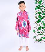 Pink raspberry ikat kurta set