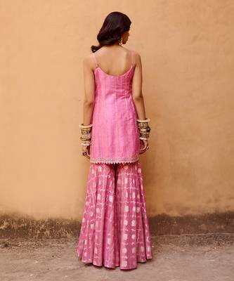 Mauve pink crepe kurta set 4