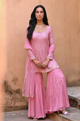 Mauve pink kurta set