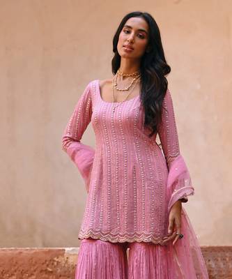 Mauve pink kurta set 4