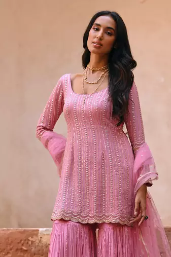 Mauve pink kurta set