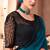 Teal blue georgette silk plain saree with heavy embroidred & sequince blouse, lace border saree with blouse