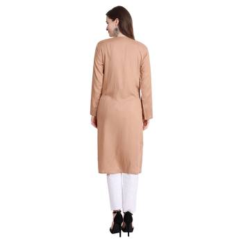 Women chikankari kurta beige 2