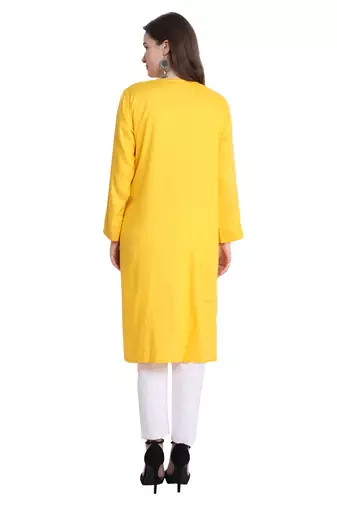 Women chikankari kurta red