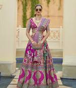 Dark Pink color Full Stitch Heavy Rajwadi Silk Designer Lehenga Choli