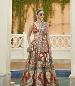 Red color Heavy Rajwadi Silk Blend Designer Lehenga Choli