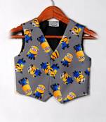 Grey minion printed waist coat