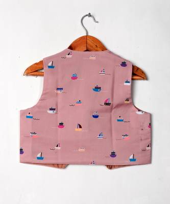 Onion pink boat printed waist coat 2