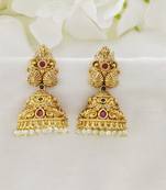 Matt gold cz jhumka jhumki earring