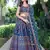 Blue Sequins Thread And Zari Embroidered Chinon Designer Lehenga Choli For Wedding