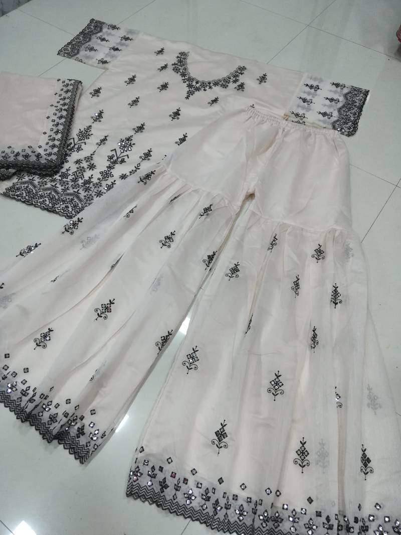 Lightest Pale Shade Pink Colored Embroidered Chanderi Cotton Salwar Kameez