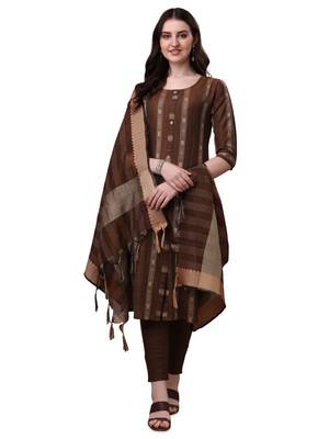 WILNERCROWN Designer  calf length ethnic set kurta, pant and dupatta set for women for casual and festive wear 1