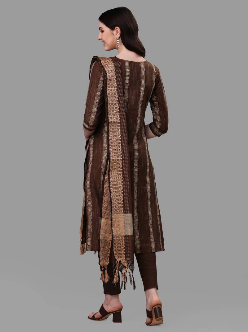 WILNERCROWN Designer  calf length ethnic set kurta, pant and dupatta set for women for casual and festive wear