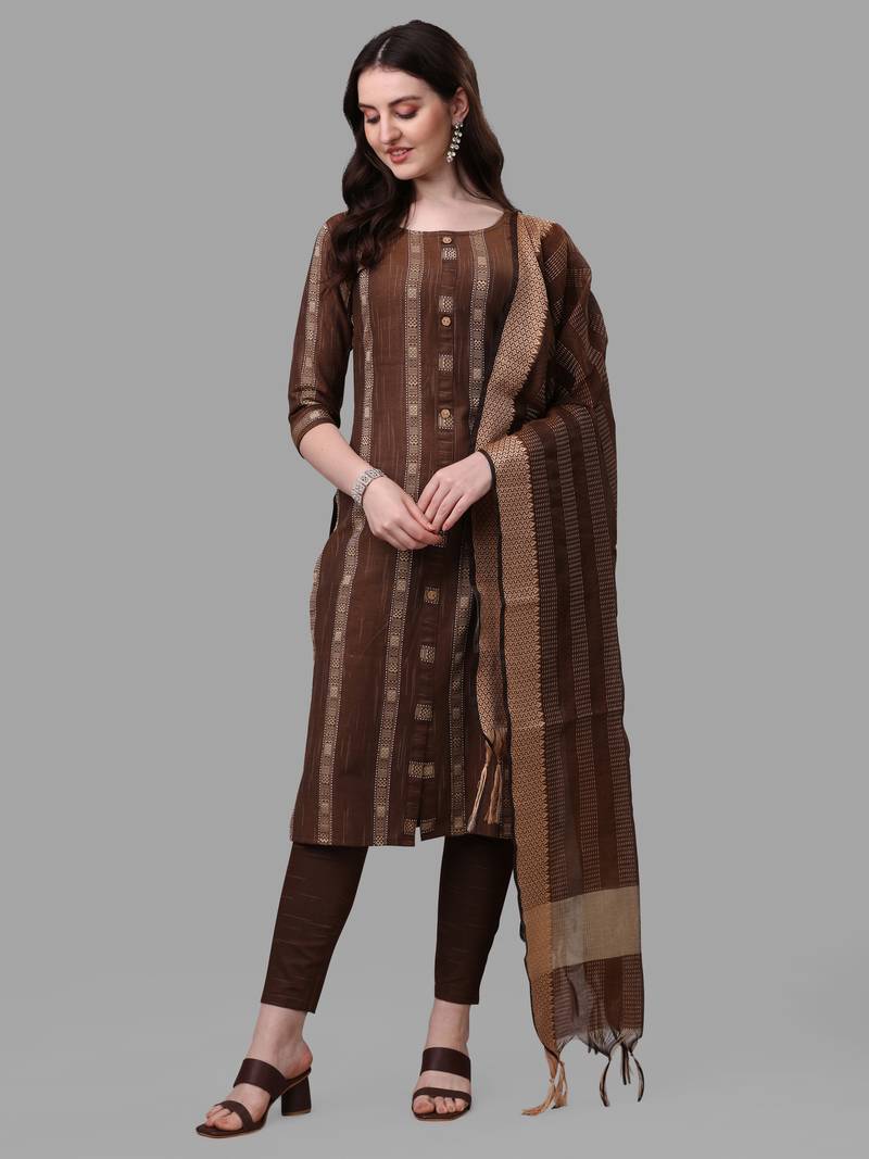 WILNERCROWN Designer  calf length ethnic set kurta, pant and dupatta set for women for casual and festive wear