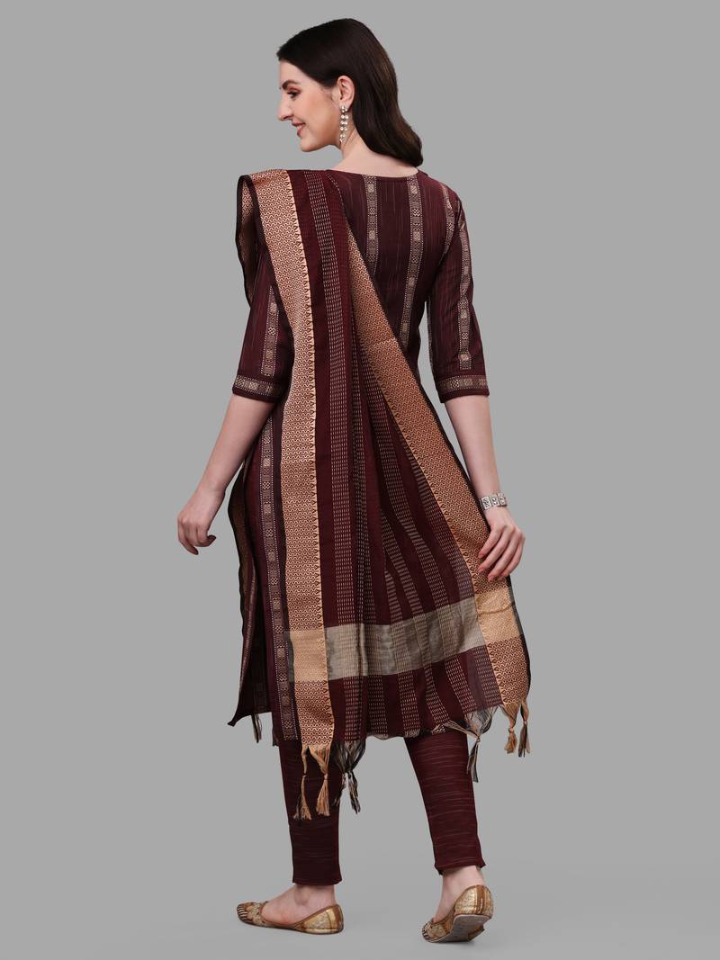 WILNERCROWN Designer  calf length ethnic set kurta, pant and dupatta set for women for casual and festive wear