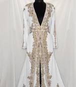 White Georgette Zari Work Kaftan