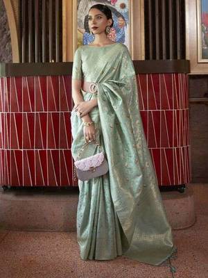 Sea Green Wedding Saree for Women 1