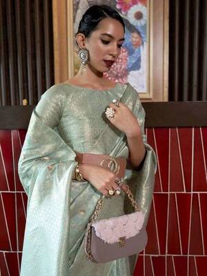 Sea Green Wedding Saree for Women 2