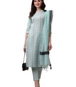 WILNERCROWN Designer  calf length ethnic set kurta, pant and dupatta set for women for casual and festive wear