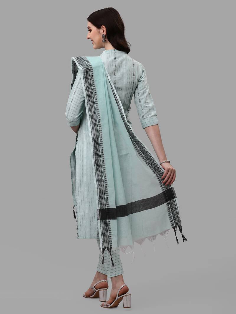 WILNERCROWN Designer  calf length ethnic set kurta, pant and dupatta set for women for casual and festive wear
