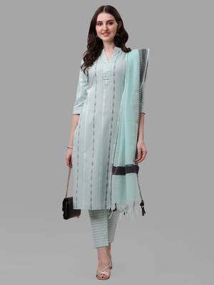 WILNERCROWN Designer  calf length ethnic set kurta, pant and dupatta set for women for casual and festive wear 4