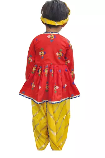 Aglare Krishna..Embroidered Angarkha Top ,kedia dress for Janmashtami and Navratri.BOY AND GIRL.