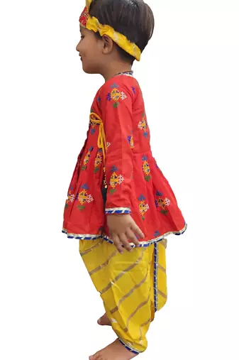 Aglare Krishna..Embroidered Angarkha Top ,kedia dress for Janmashtami and Navratri.BOY AND GIRL.
