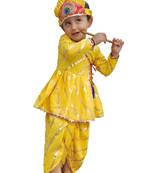 Aglare Krishna..Embroidered Angarkha Top ,kedia dress for Janmashtami and Navratri.BOY AND GIRL. Yellow yellow