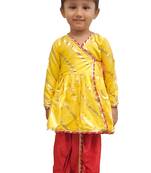 Aglare Krishna..Embroidered Angarkha Top ,kedia dress for Janmashtami and Navratri.BOY AND GIRL. Yellow red