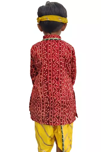 Aglare Krishna..Embroidered Kurta Top ,Kurta dress for Janmashtami and Navratri.BOY AND GIRL. Red Yellow