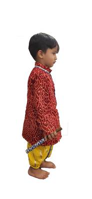 Aglare Krishna..Embroidered Kurta Top ,Kurta dress for Janmashtami and Navratri.BOY AND GIRL. Red Yellow 3