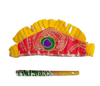 Aglare Krishna..Embroidered Kurta Top ,Kurta dress for Janmashtami and Navratri.BOY AND GIRL. Red Yellow 4