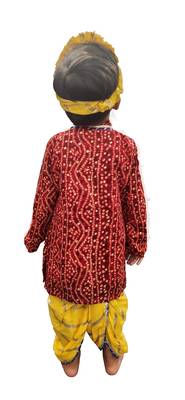 Aglare Krishna..Embroidered Kurta Top ,Kurta dress for Janmashtami and Navratri.BOY AND GIRL. Red Yellow blue lace 2