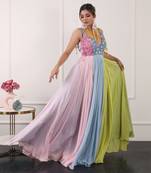 Pastel colour block gown