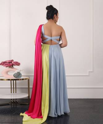 Powder blue flowy gown 2
