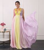 Multi colour block gown