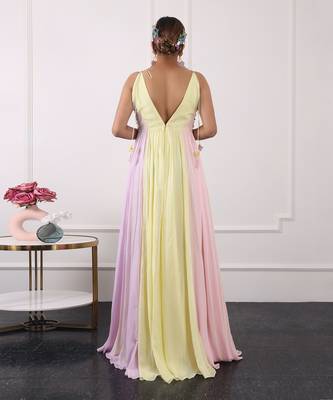 Multi colour block gown 2