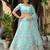 Delightful Sky Bue  Sequins and Thread Embroidered Soft Net Fabric Indian Wedding Designer Lehenga Dress