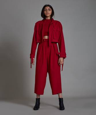 Red cover solitaire jacket set 3