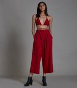 Red solitaire pant set