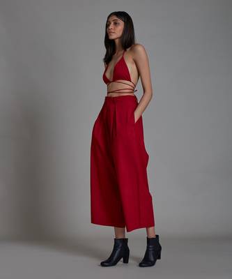 Red solitaire pant set 2