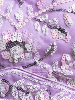 Astonishing Lavender Sequins Embroidered Soft Net Bridal Lehenga 6
