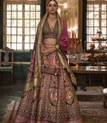Multicolor Silk Embroidered Wedding Lehenga Choli