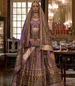 Lilac Color Rajwadi Silk Blend Designer Lehenga Choli