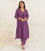 Wine daisy kurta