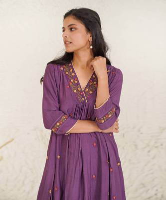 Wine daisy kurta 2